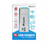 4G модем VEGATEL M24 Wi-Fi роутер c пигтейлами SMA, белый