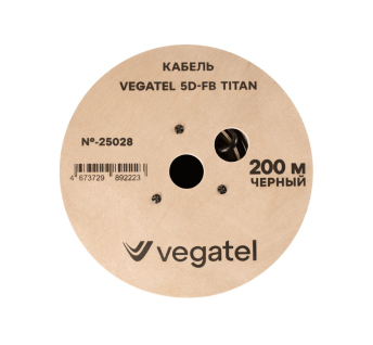 Кабель коаксиальный VEGATEL 5D-FB (Titan, черный)