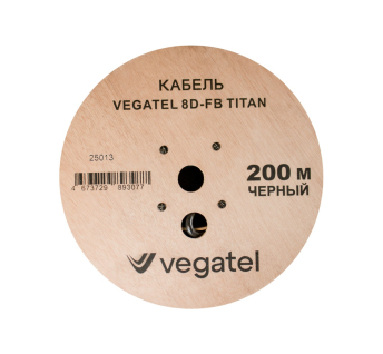 Кабель коаксиальный VEGATEL 8D-FB (Titan, черный) бухта 200м