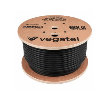 Кабель коаксиальный VEGATEL 8D-FB (ГОСТ, черный) бухта 100м
