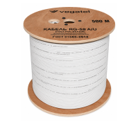 Кабель коаксиальный VEGATEL RG-58 A/U (ГОСТ, PVC, белый) бухта 500м