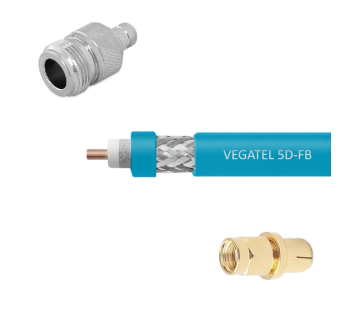 Кабельная сборка VEGATEL 5D-FB Cu (ГОСТ, синий) (SMA-male - N-female) 2м
