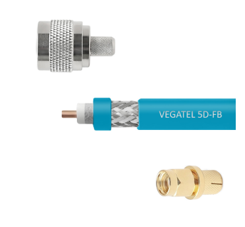 Кабельная сборка VEGATEL 5D-FB Cu (ГОСТ, синий) (SMA-male - N-male) 2м
