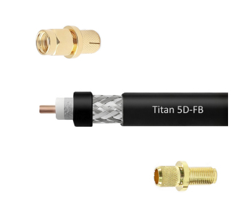 Кабельная сборка 5D/FB (Titan, черный) (SMA-male - SMA-female) 3м