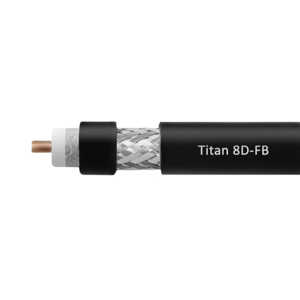 Кабель коаксиальный VEGATEL 8D-FB (Titan, черный) бухта 500м